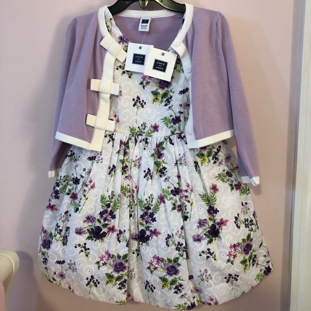 NWT Janie and Jack dress and cardigan.